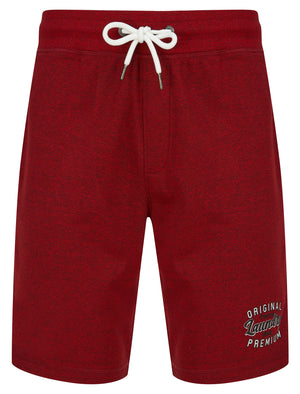 Masses Brushback Fleece Jogger Shorts in Red Grindle - Tokyo Laundry