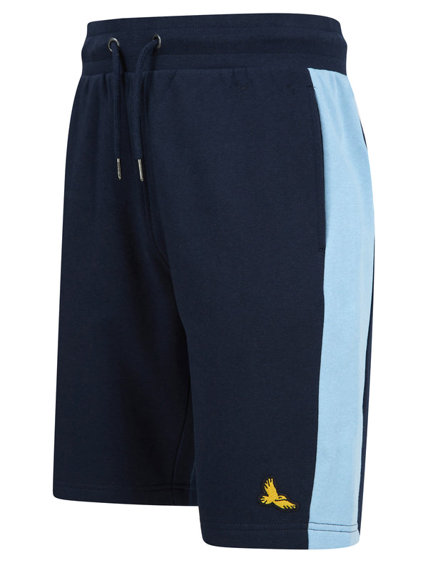 Sulina Brushback Fleece Jogger Shorts with Contrast Panels in Blue Bell - Kensington Eastside