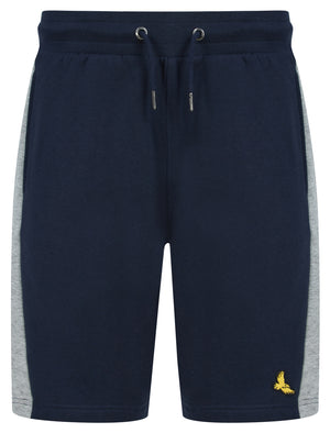 Sulina Brushback Fleece Jogger Shorts with Contrast Panels in Light Grey Marl - Kensington Eastside