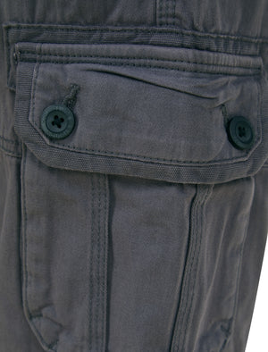 Pentire Cotton Twill Cargo Shorts in Charcoal - Tokyo Laundry