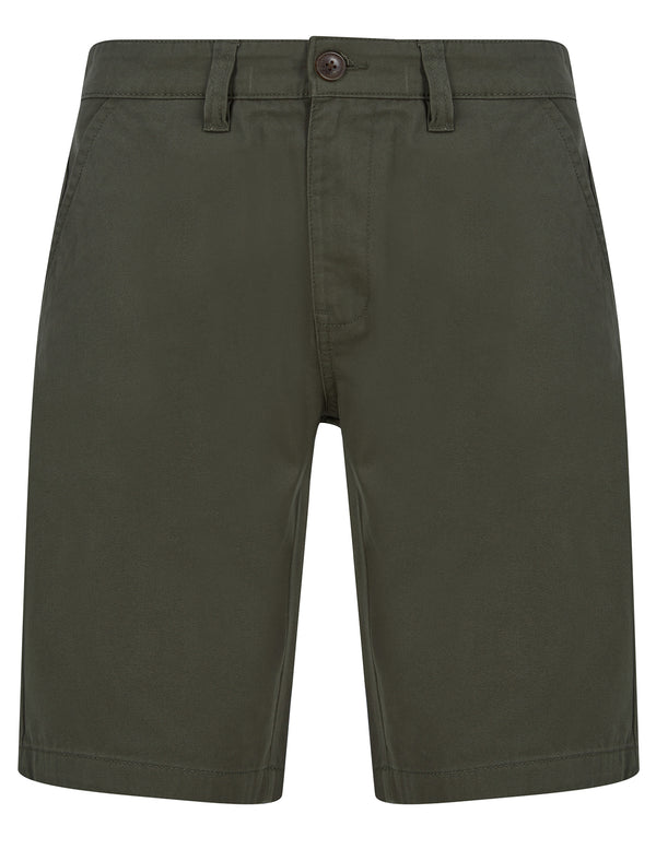 Elvio Cotton Twill Chino Shorts in Khaki - Tokyo Laundry