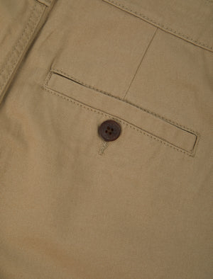 Elvio Cotton Twill Chino Shorts in Stone - Tokyo Laundry