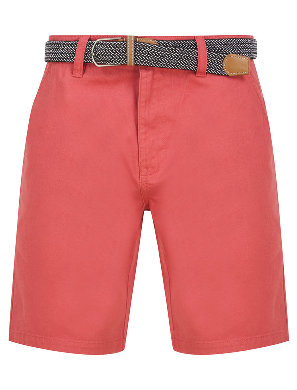 Cortez Cotton Twill Chino Shorts with Woven Belt in Baroque Rose - Kensington Eastside