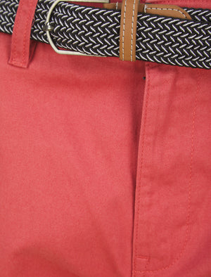 Cortez Cotton Twill Chino Shorts with Woven Belt in Baroque Rose - Kensington Eastside