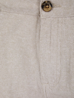 Kahana Cotton Linen Chino Shorts in Nomad Sand - Tokyo Laundry