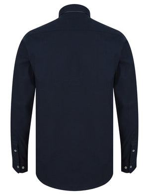 Ashbourne Cotton Twill Long Sleeve Shirt in Sky Captain Navy - Kensington Eastside
