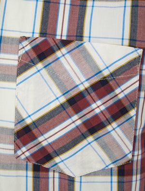 Pinzon Checked Cotton Short Sleeve Shirt in Red Check  - Tokyo Laundry