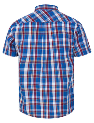 Cristobal Checked Cotton Short Sleeve Shirt in Red Check  - Tokyo Laundry