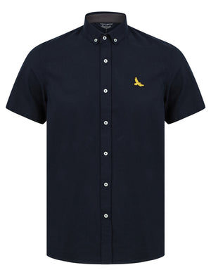 Mixam Short Sleeve Cotton Twill Shirt in Sky Captain Navy - Kensington Eastside