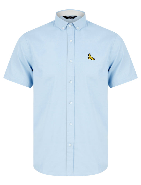 Mixam Short Sleeve Cotton Twill Shirt in Windsurfer Blue - Kensington Eastside