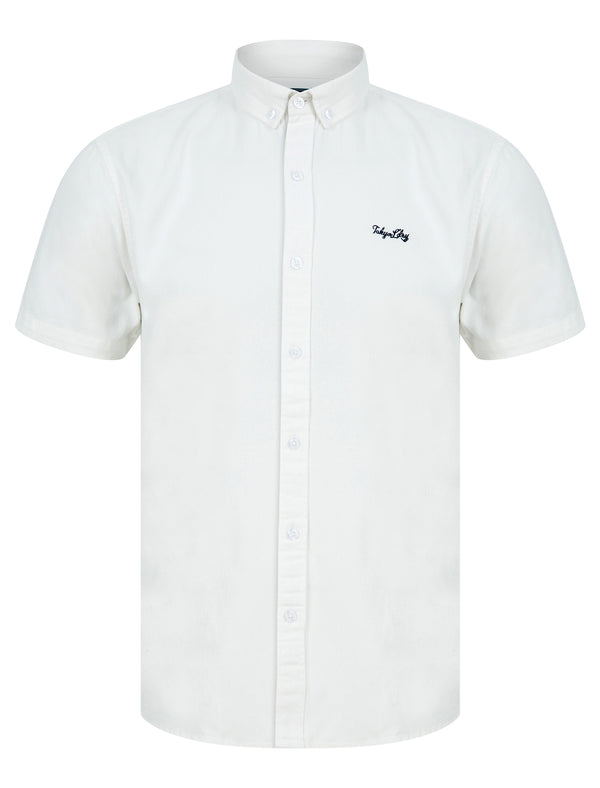 Elbury Short Sleeve Cotton Twill Shirt in Bright White  - Tokyo Laundry