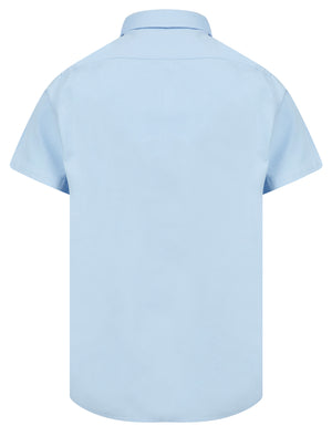 Elbury Short Sleeve Cotton Twill Shirt in Soft Blue  - Tokyo Laundry