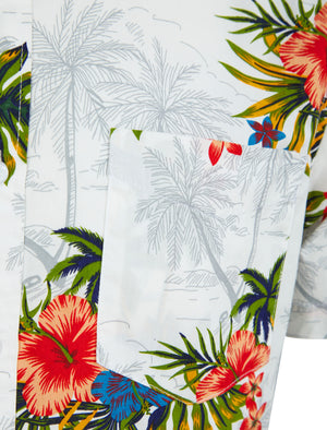 Baracoa Floral Print Short Sleeve Shirt in Bright White - Tokyo Laundry