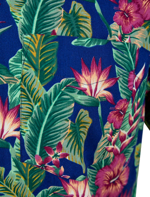 Pesquero Tropic Floral Print Short Sleeve Shirt in Navy - Tokyo Laundry