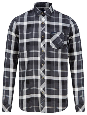 Gaspesie Checked Cotton Flannel Shirt in Magnet Grey - Tokyo Laundry