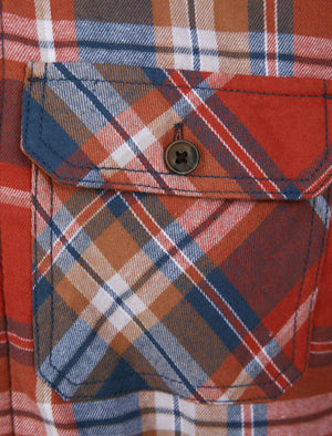 Tokyo Laundry Men's Sherpa Lined Flannel Lumberjack Check Shirt - Zip Front, Blue, Sizes S-XXL