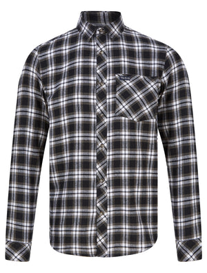McKinley Yarn Dyed Checked Cotton Flannel Shirt in Black / White - Tokyo Laundry