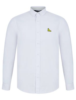 Ashbourne 2 Cotton Twill Long Sleeve Shirt in Bright White - Kensington Eastside