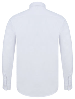 Ashbourne 2 Cotton Twill Long Sleeve Shirt in Bright White - Kensington Eastside