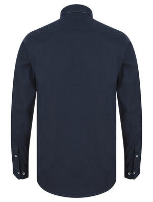 Ashbourne 2 Cotton Twill Long Sleeve Shirt in Sky Captain Navy - Kensington Eastside