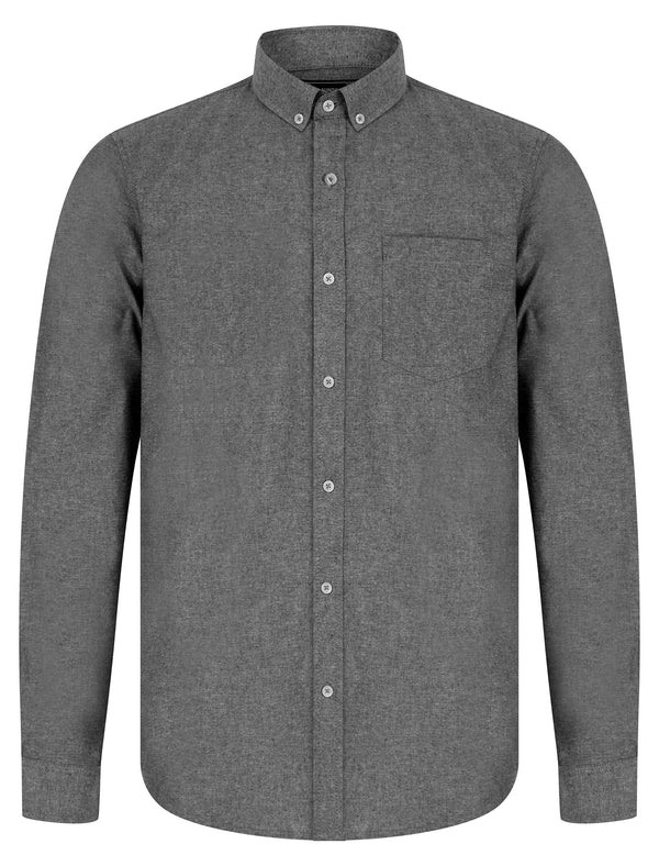 Pompei Cotton Chambray Long Sleeve Shirt in Black - Tokyo Laundry