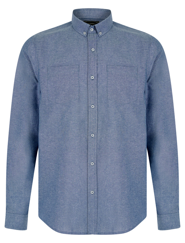 Pompei Cotton Chambray Long Sleeve Shirt in Blue - Tokyo Laundry
