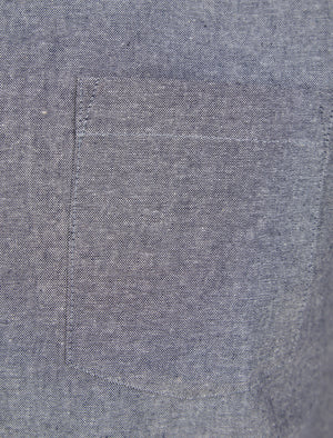 Claudius Chambray Cotton Short Sleeve Shirt in Black - Tokyo Laundry