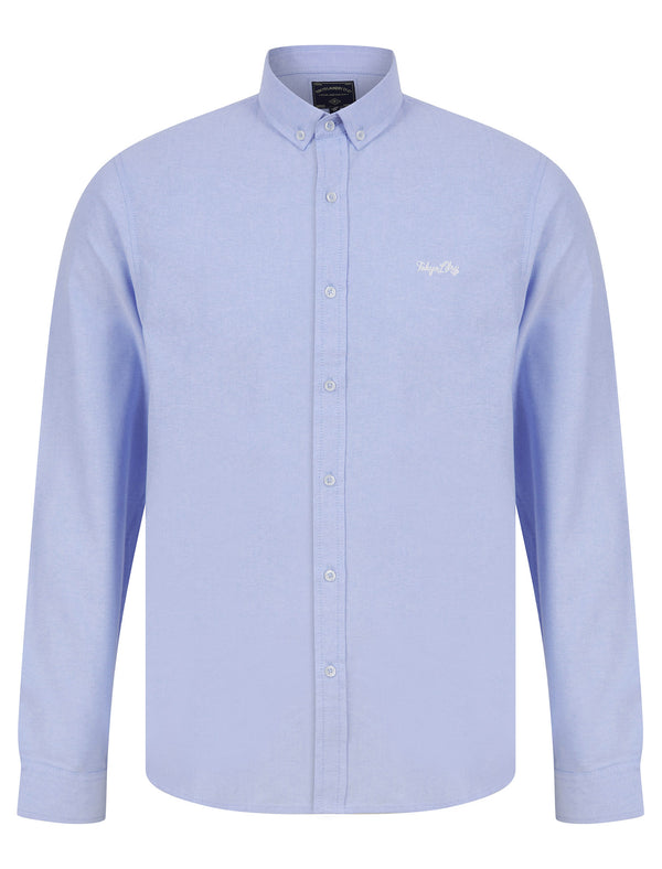 Augustus Oxford Cotton Twill Long Sleeve Shirt in Light Blue - Tokyo Laundry