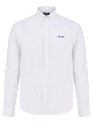Augustus Oxford Cotton Twill Long Sleeve Shirt in White - Tokyo Laundry