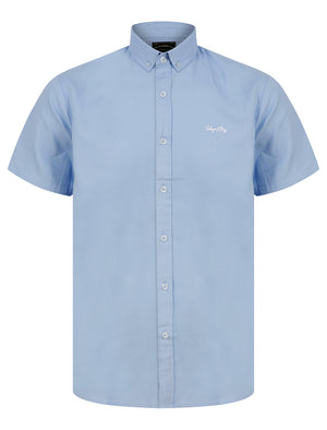 Tiberius Short Sleeve Oxford Cotton Shirt in Light Blue  - Tokyo Laundry