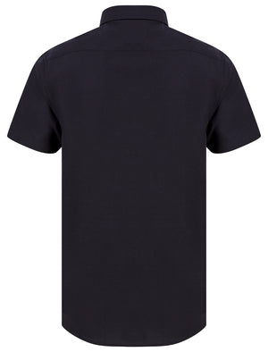 Tiberius Short Sleeve Oxford Cotton Shirt in Navy  - Tokyo Laundry