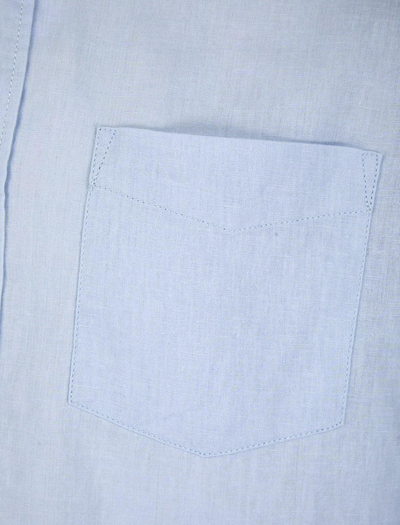 Tommy Hilfiger camicia in lino misto colore blu MW0MW34632