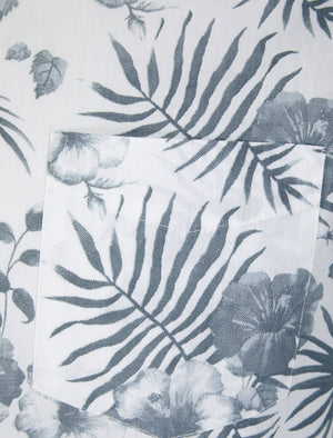 Yamuna Tropical Print Short Sleeve Shirt in Bright White Hibiscus - Tokyo Laundry