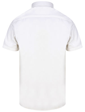 Buster Short Sleeve Cotton Twill Shirt in Bright White - Kensington Eastside