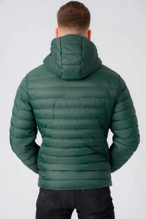 Vizzini Quilted Puffer Jacket with Hood in Pine Grove - Tokyo Laundry