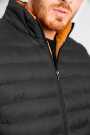 Inigo Funnel Neck Quilted Puffer Jacket in Jet Black - Tokyo Laundry