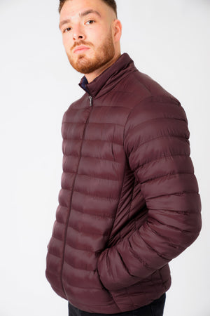 Inigo Funnel Neck Quilted Puffer Jacket in Vintage Wine - Tokyo Laundry