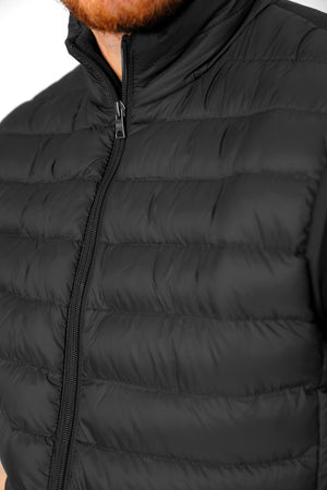 Yellin Quilted Puffer Gilet with Fleece Lined Collar in Jet Black - Tokyo Laundry