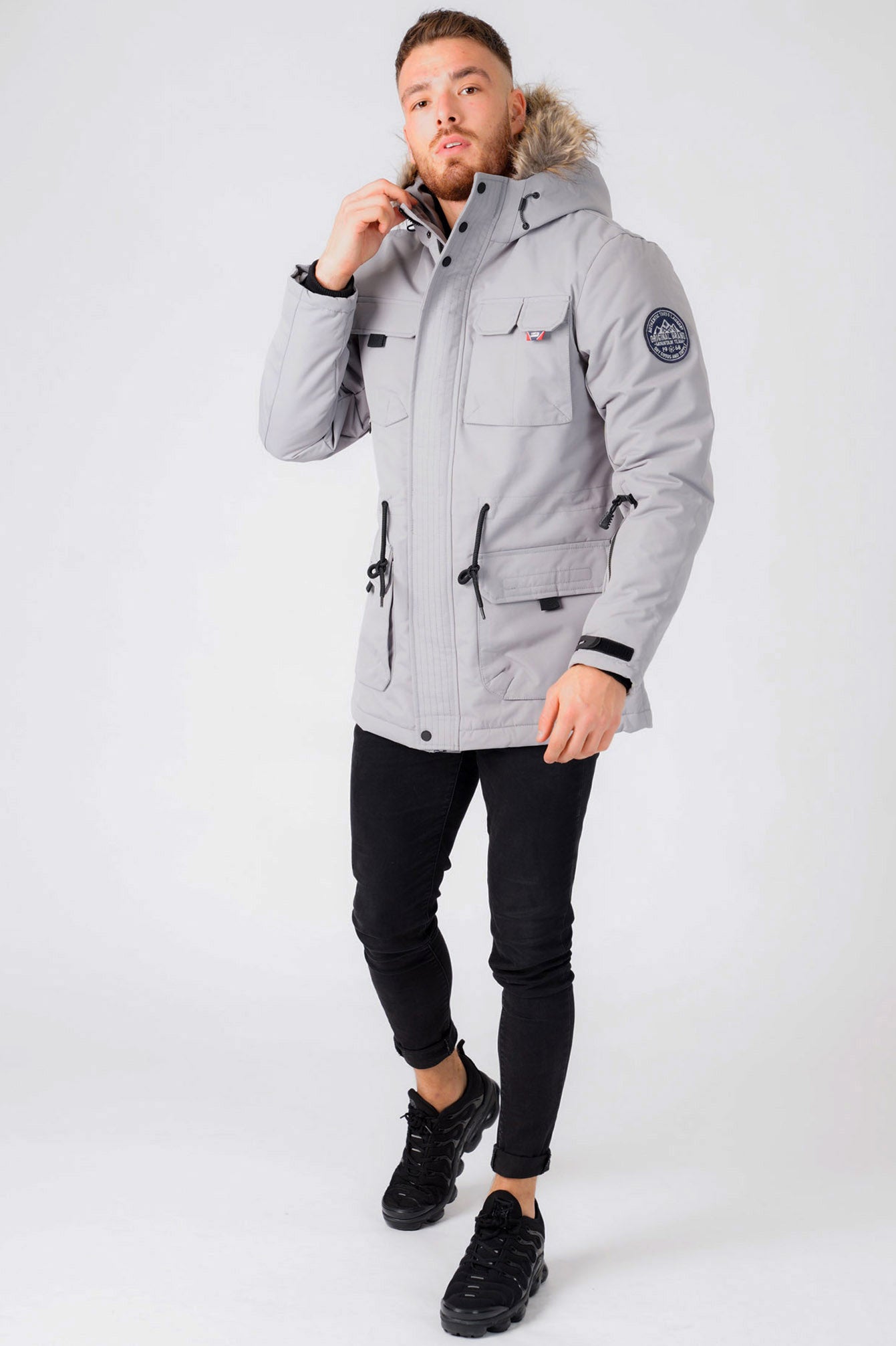 Hjalmar Utility Parka Coat with Fleece Lined Faux Fur Trim Hjalmar Utility Parka Coat with Fleece Lined Faux Fur Trim