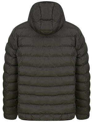Tayten Quilted Puffer Jacket with Hood in Khaki - Tokyo Laundry