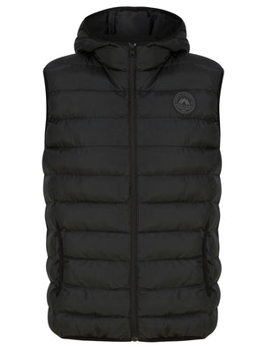 Tamaki Quilted Puffer Gilet with Hood in Jet Black - Tokyo Laundry