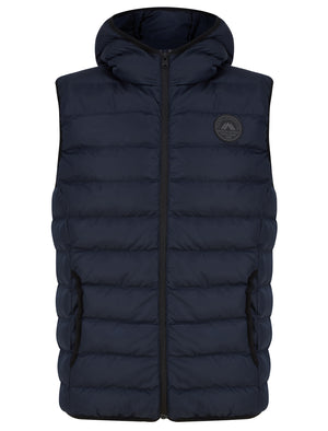 Tamaki Quilted Puffer Gilet with Hood in Sky Captain Navy - Tokyo Laundry