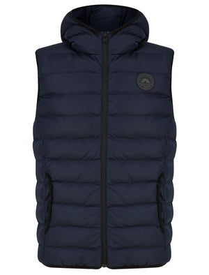 Dallon Quilted Puffer Gilet with Hood in Sky Captain Navy - Tokyo Laundry