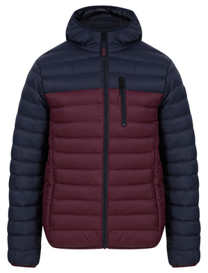 Virgo Colour Block Quilted Puffer Jacket with Hood in Tawny Port - Tokyo Laundry