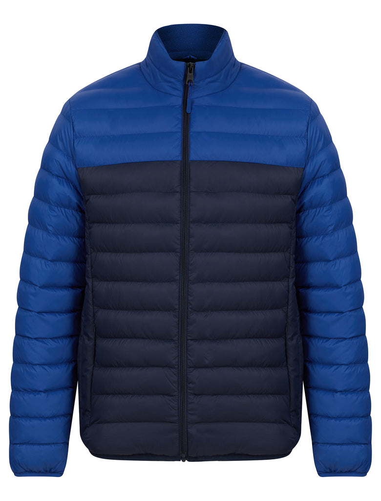Inali Colour Block Funnel Neck Quilted Puffer Jacket with Fleece Lined ...