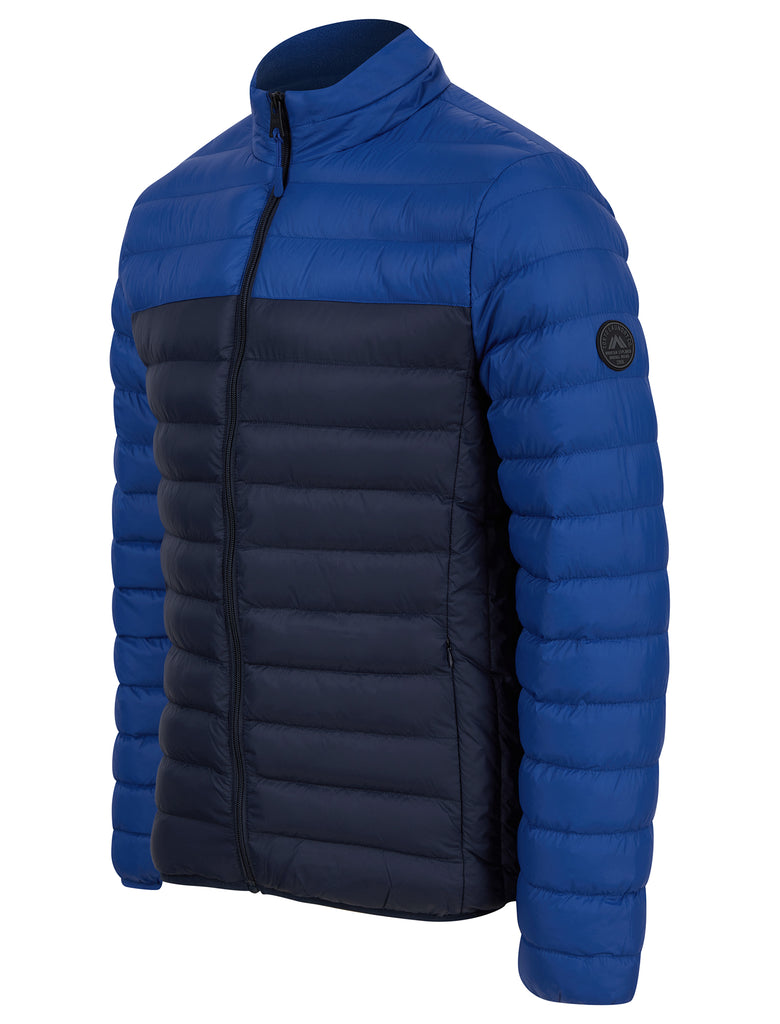 Inali Colour Block Funnel Neck Quilted Puffer Jacket with Fleece Lined ...