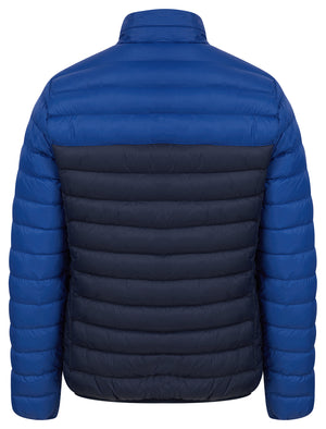 Inali Colour Block Funnel Neck Quilted Puffer Jacket with Fleece Lined Collar in Sodalite Blue - Tokyo Laundry