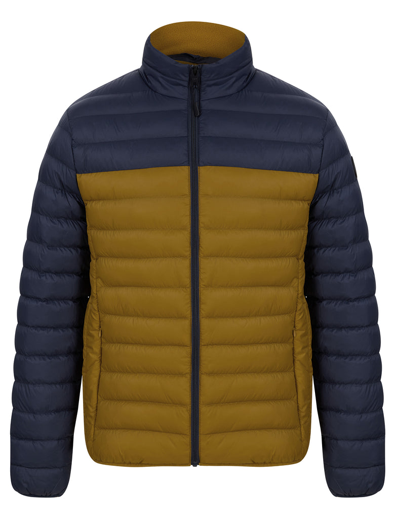 Inali Colour Block Funnel Neck Quilted Puffer Jacket with Fleece Lined ...