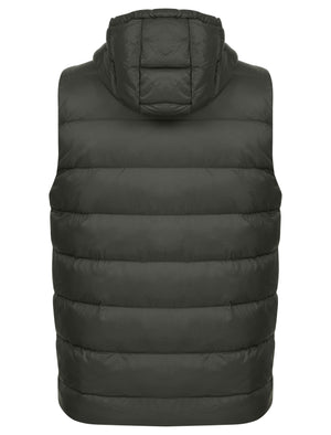 Therius Micro Fleece Lined Quilted Puffer Gilet with Hood in Sky Captain Navy - Tokyo Laundry
