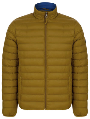 Ikar Funnel Neck Quilted Puffer Jacket with Fleece Lined Collar in Golden Brown - Tokyo Laundry